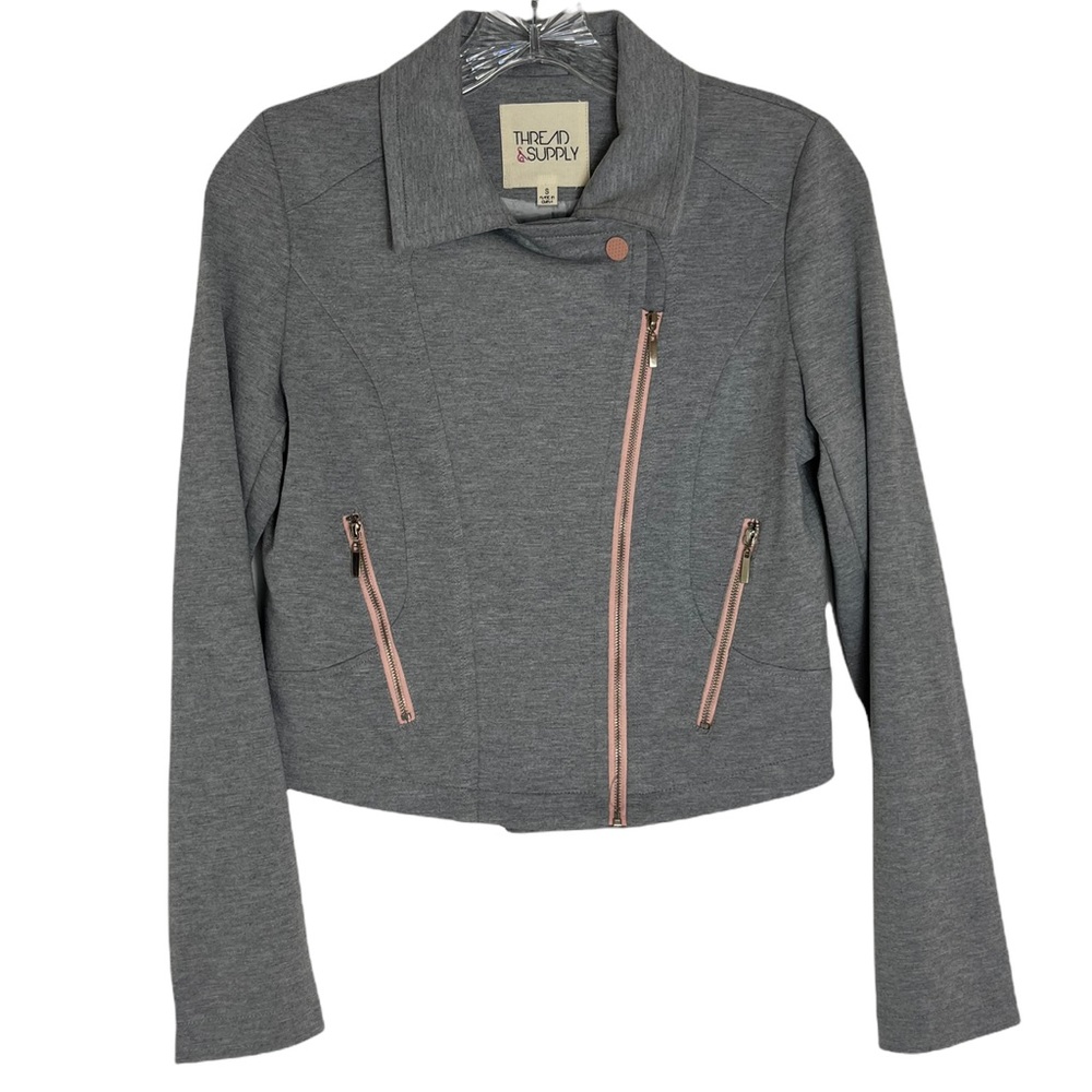 Thread & Supply Knit Moto Jacket Size Small
